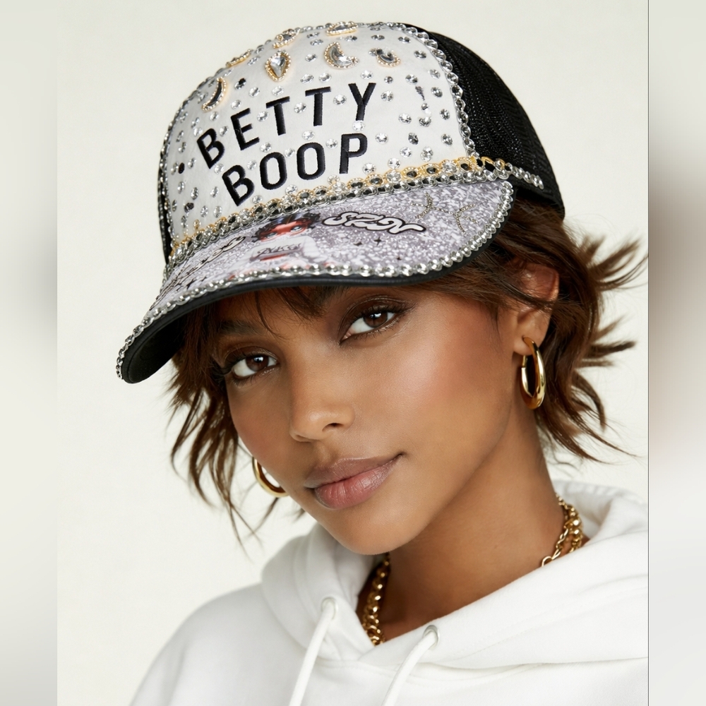 Betty Boop Pisces Szn  Embellished Trucker Hat